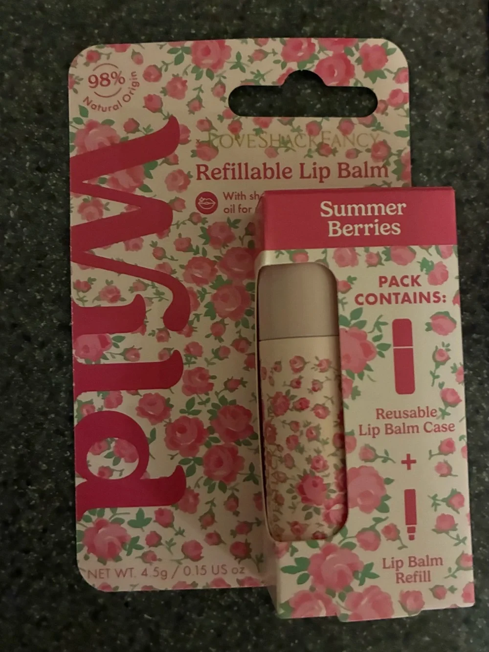 LoveShackFancy Pink Floral hair brush and loo gloss set